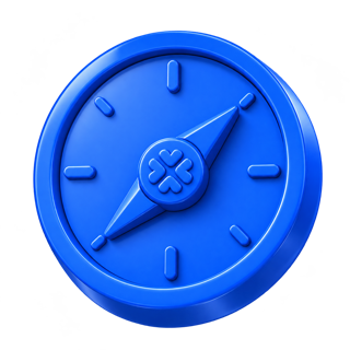 Bússola 3D azul